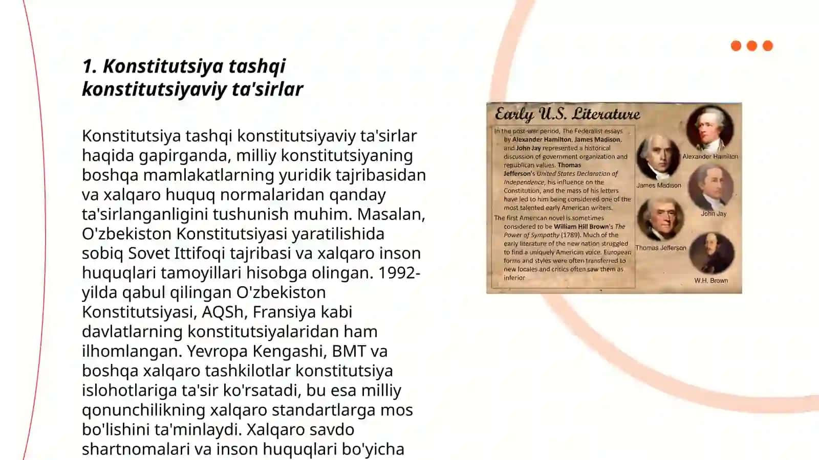 Konstitutsiyada jahon konstitutsiyaviy rivojlanish tajribalalari hamda milliy qadriyatlarning aks etishi 3