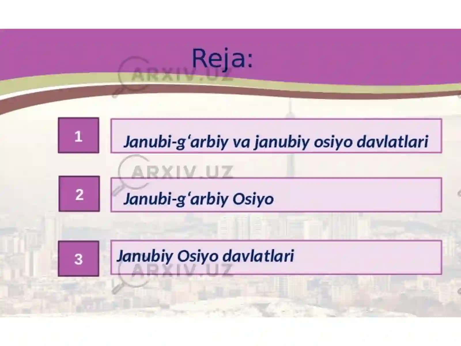 Janubi-G'arbiy va Janubiy Osiyo davlatlari, Sharqiy va Janubiy-Sharqiy Osiyo davlatlari 3