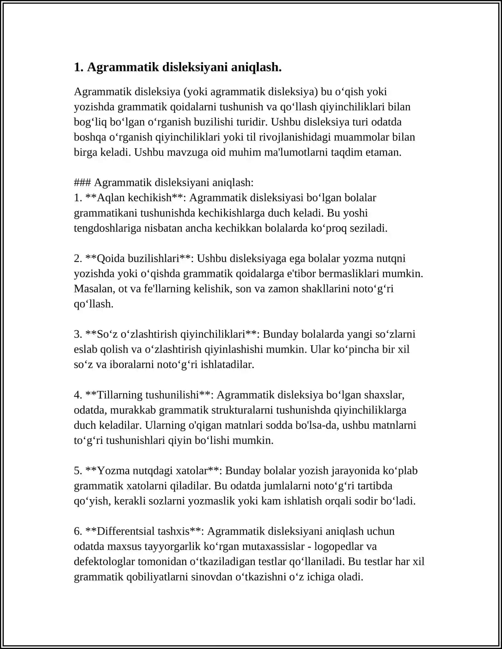AGRAMMATIK DISLEKSIYA VA DIZGRAFIYANI BARTARAF ETISH 3