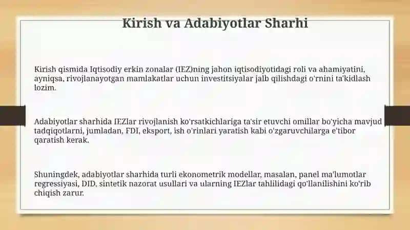 Iqtisodiy erkin zonalar rivojlanishini ekonometrik modellashtirish 3