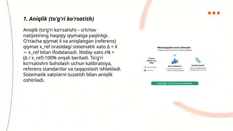 O'lchov vositalarining metrologik xususiyatlari 3