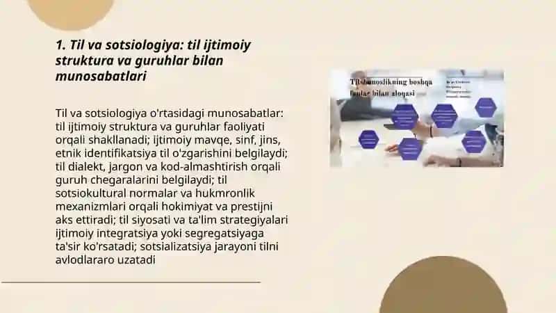 Tilning ijtimoiy hodisa ekanligi uning boshqa fanlar bilan aloqasi 3