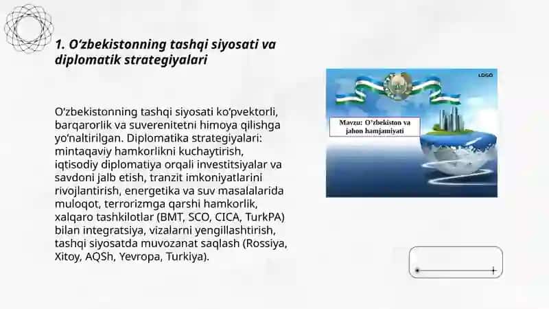 O‘zbekistonning tashqi siyosati va diplomatik strategiyalari 3