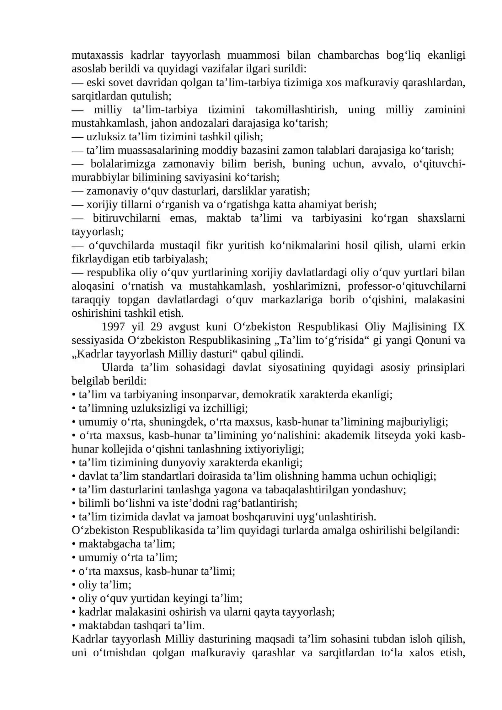 O‘ZBEKISTON RESPUBLIKASIDA TA’LIM SOHASIDA AMALGA OSHIRILGAN ISLOHOTLAR 3