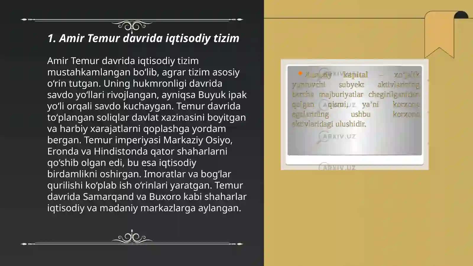 Amir Temur va Temuriylar Davridagi Iqtisodiy Gʻoyalarni Merkantilizim Iqtisodiy Ta'limoti Gʻoyalari Bilan Taqqoslash 3