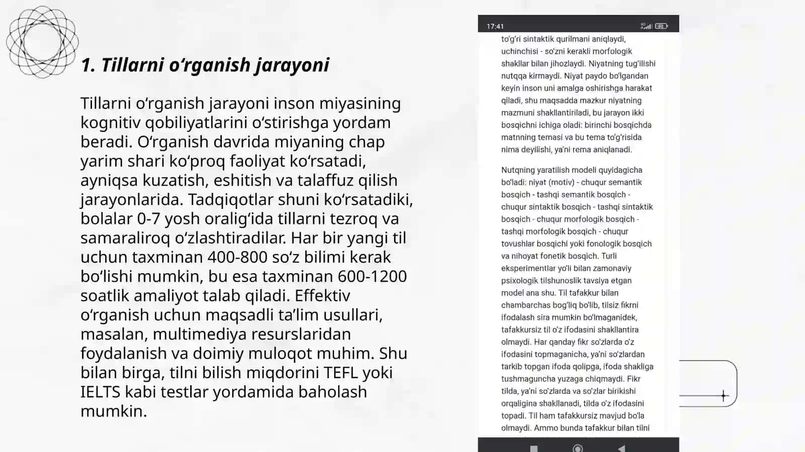 Tillarning qonuniyatlari til va tafakkur 3