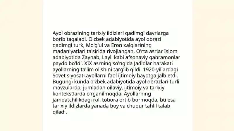 Salomat vafo asarlarga ayol obrozining badiiy talqini 3