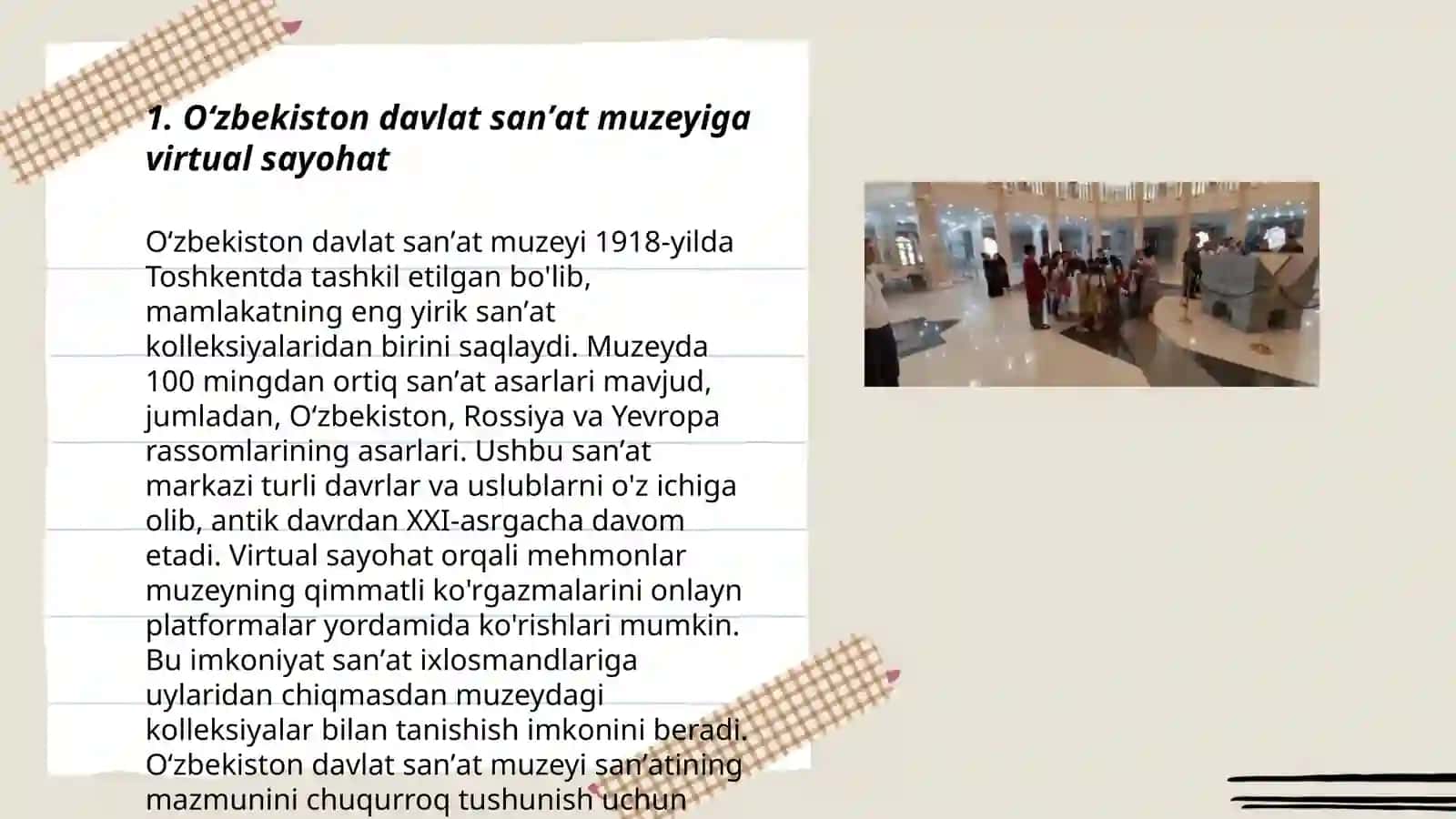 Oʻzbekiston muzeylariga virtual sayohat qilish 3