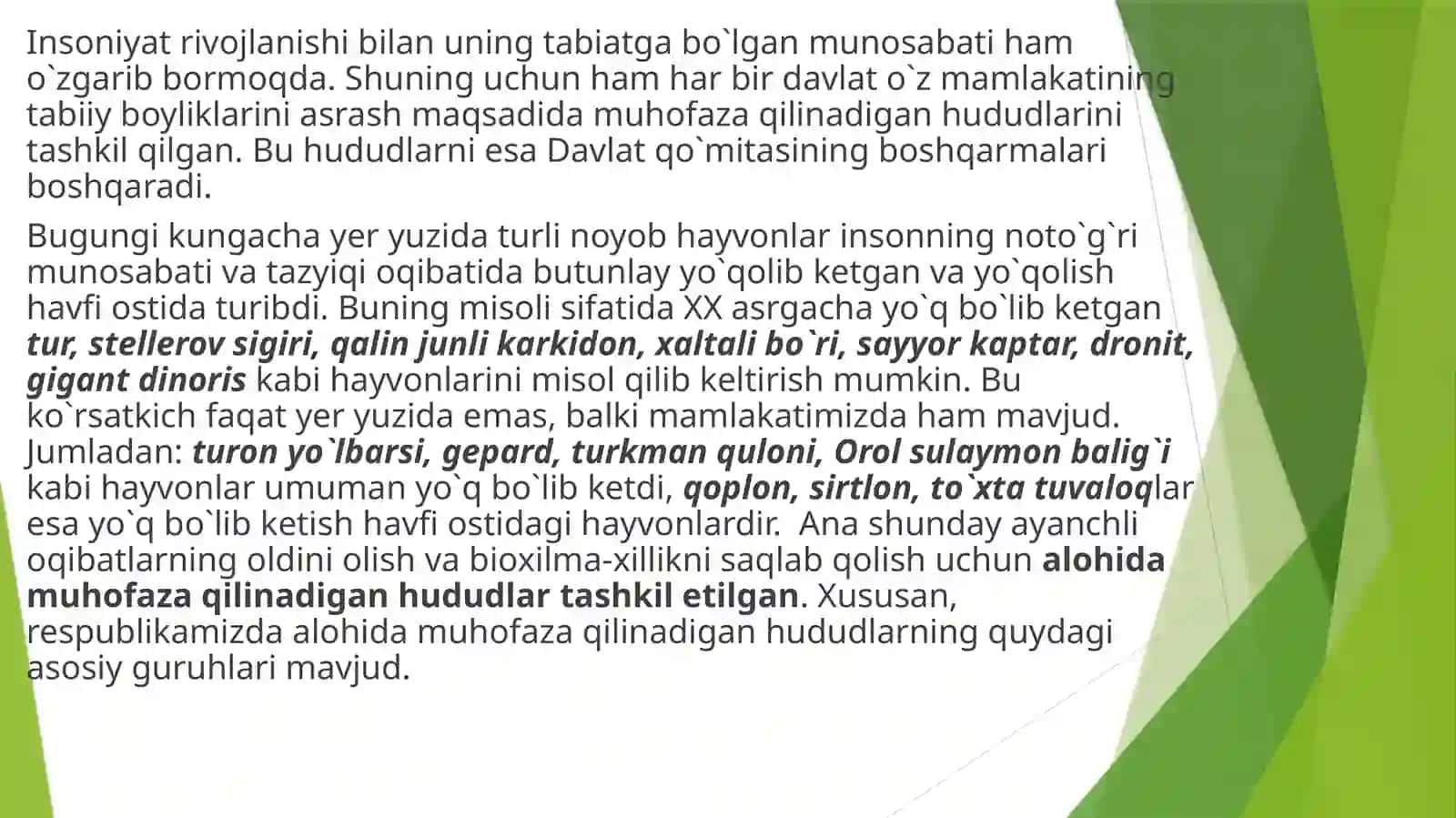 O‘zbekiston Respublikasining Alohida Muhofaza Etiladigan Tabiiy Hududlari 3