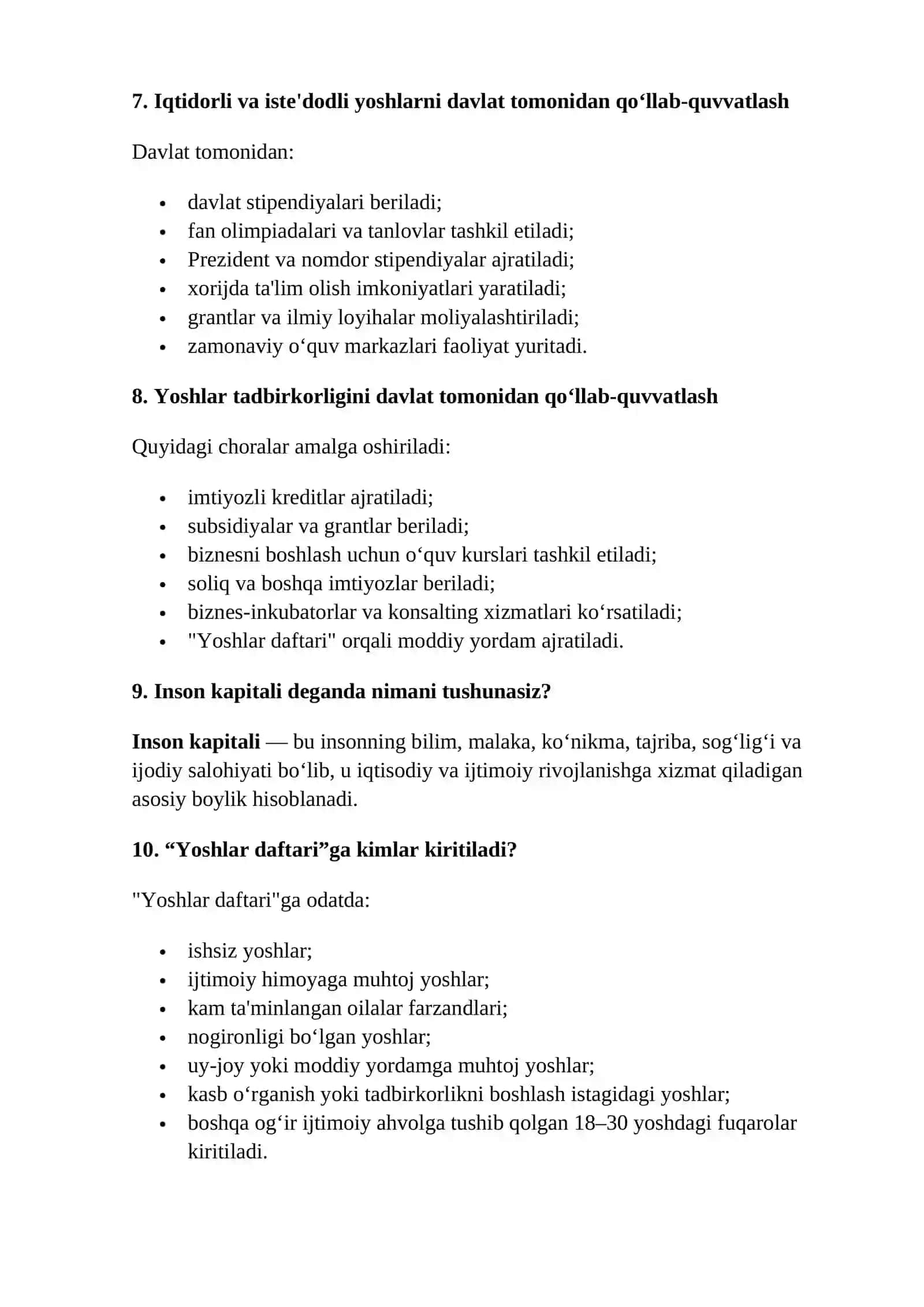 yoshlar yetakchisi uchun argos suhbat savollari va javoblari 2026 yil uchun 3