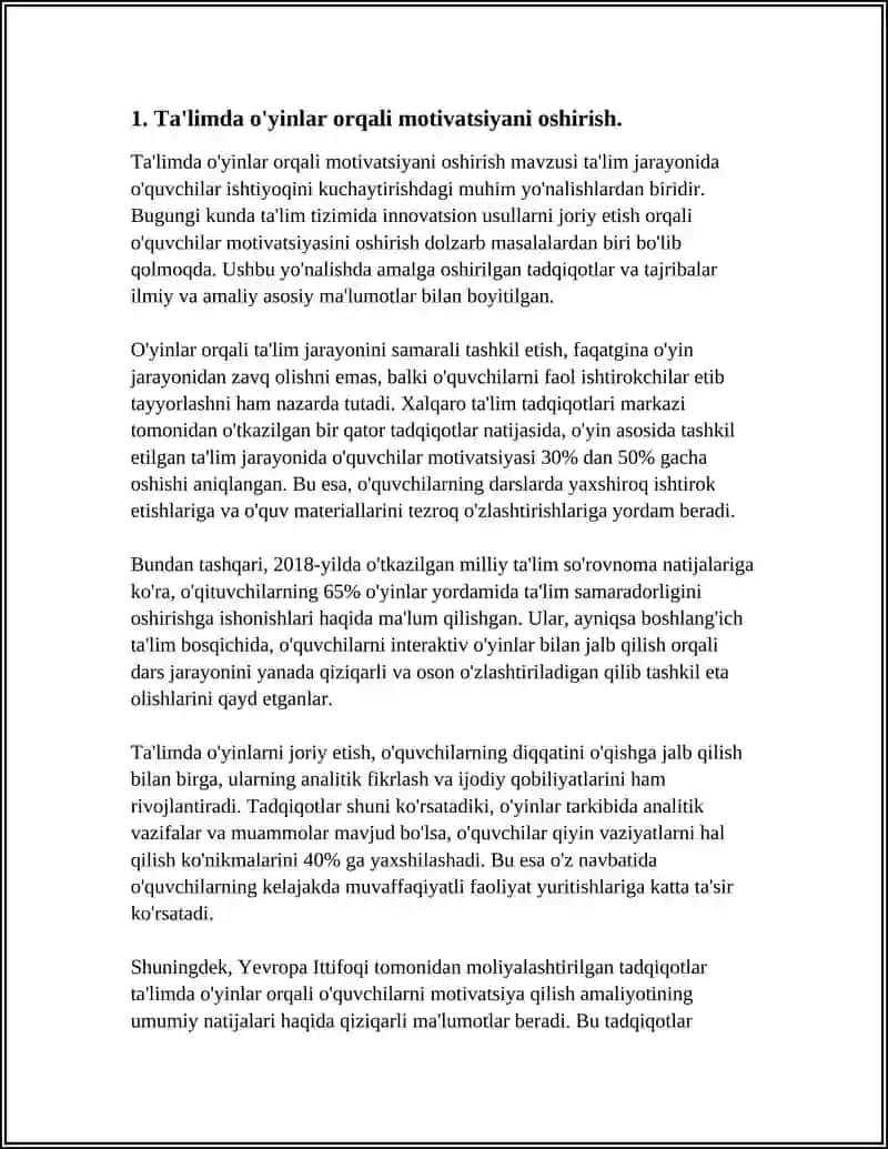 TA'LIM JARAYONIDA O'YINLI TEXNOLOGIYALAR TURLARI 3