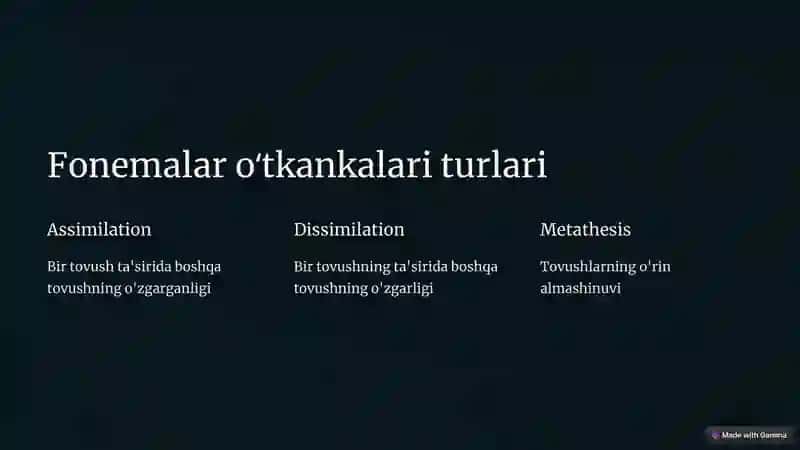 Fonemalar oʻtkankalari 3