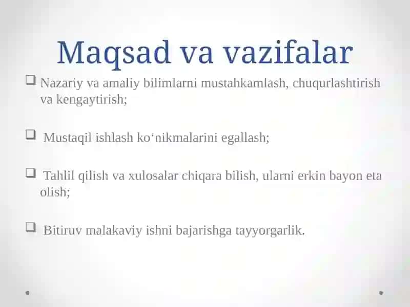 KURS ISHLARINI TAYYORLASH VA HIMOYA QILISH BO’YICHA METODIK TAVSIYALAR 3