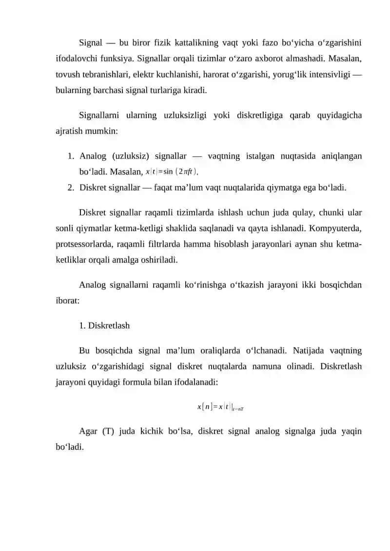 signallarni raqamli qayta ishlanishida sonli ketma ketliklarning tadbiqlari 3