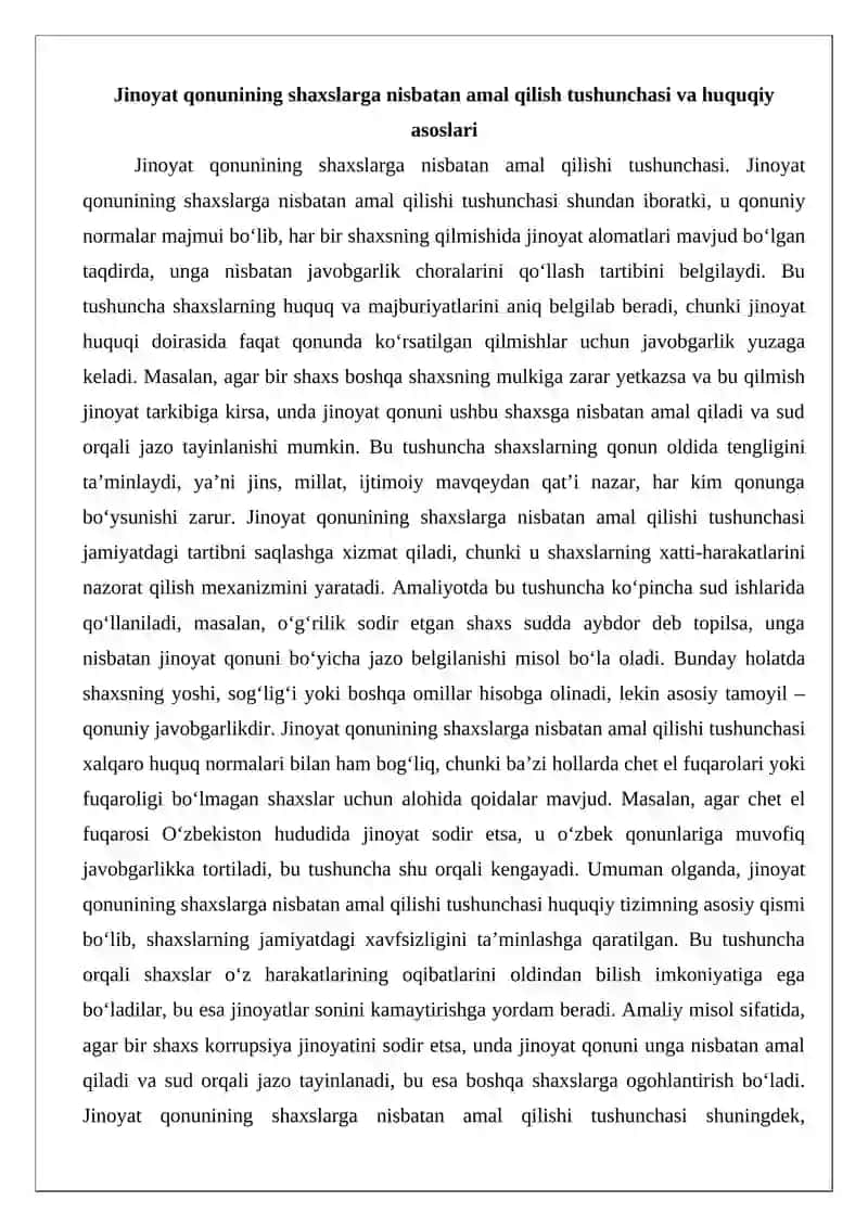 Jinoyat qonunining shaxslarga nisbatan amal qilishi 3