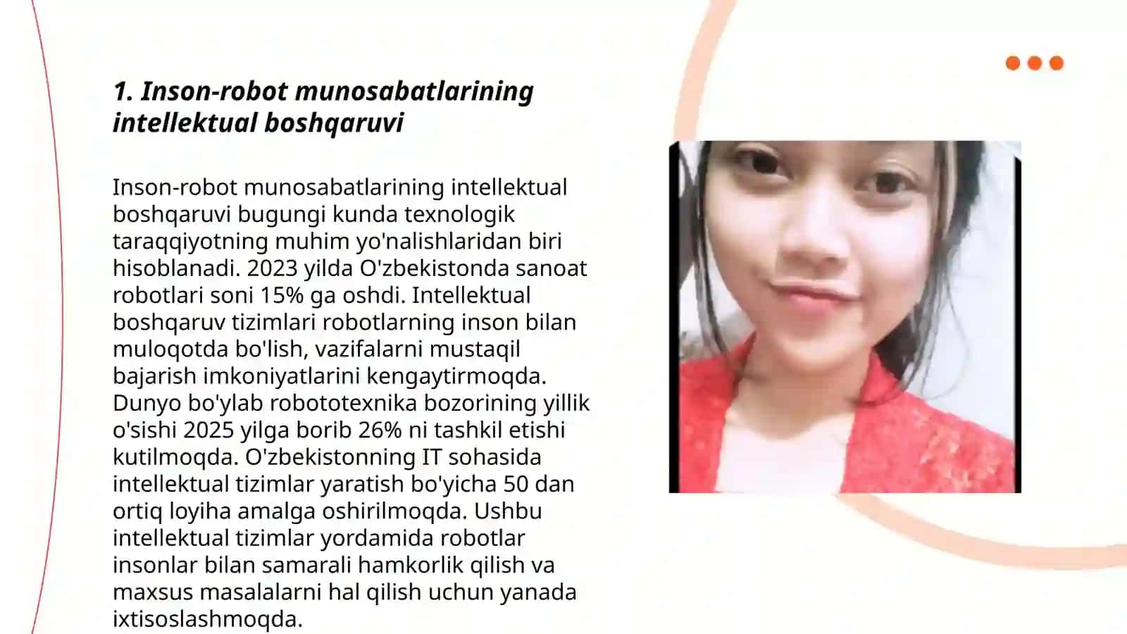 Intellektual boshqaruv tiziml'rini robototexnika yo'nalishida qo'llash istiqbollari 3