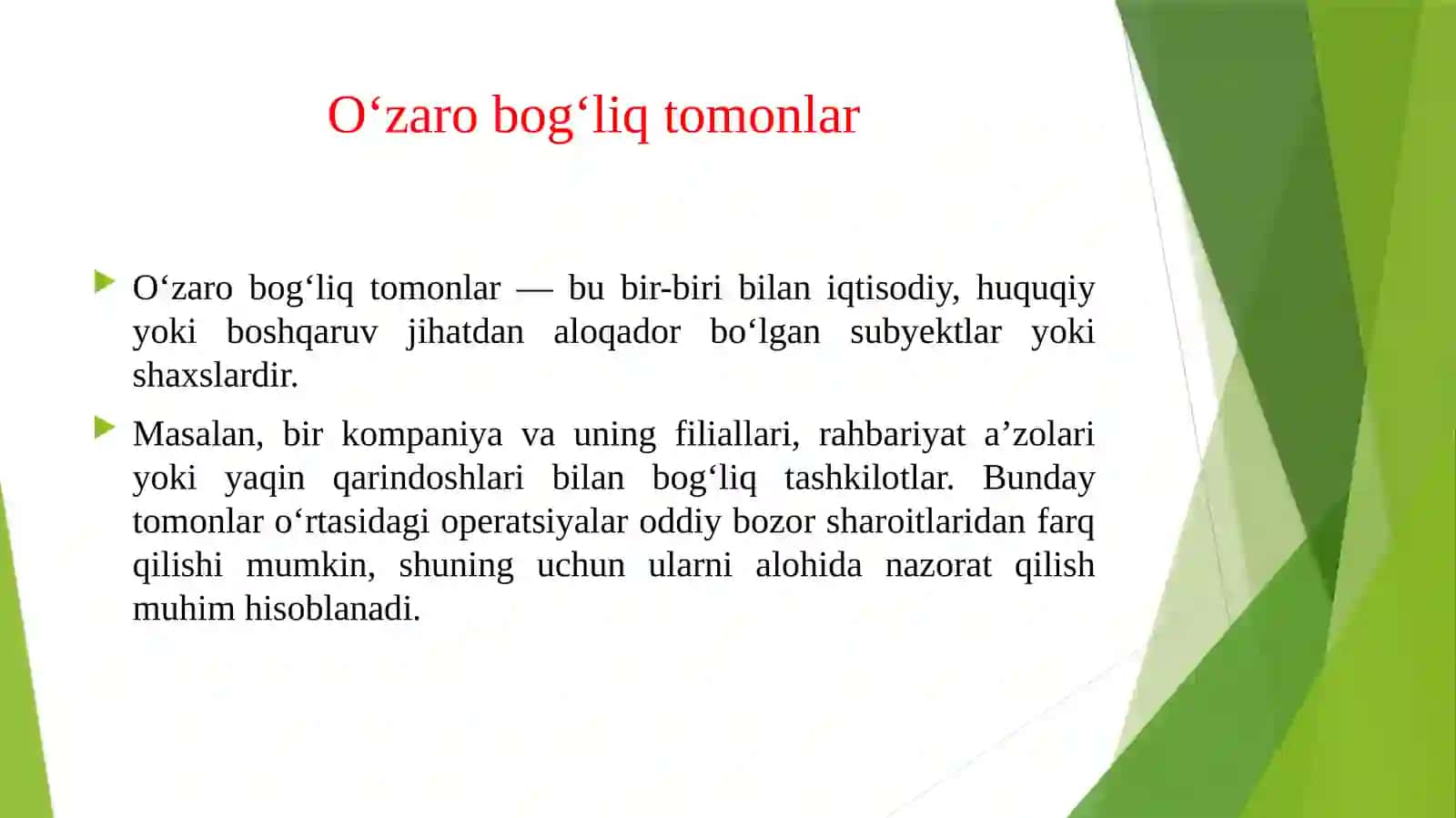 Oʻzaro bogʻliq tomonlar, keyingi voqealar va boshqa mutaxassislar ishlaridan foydalanish. 3