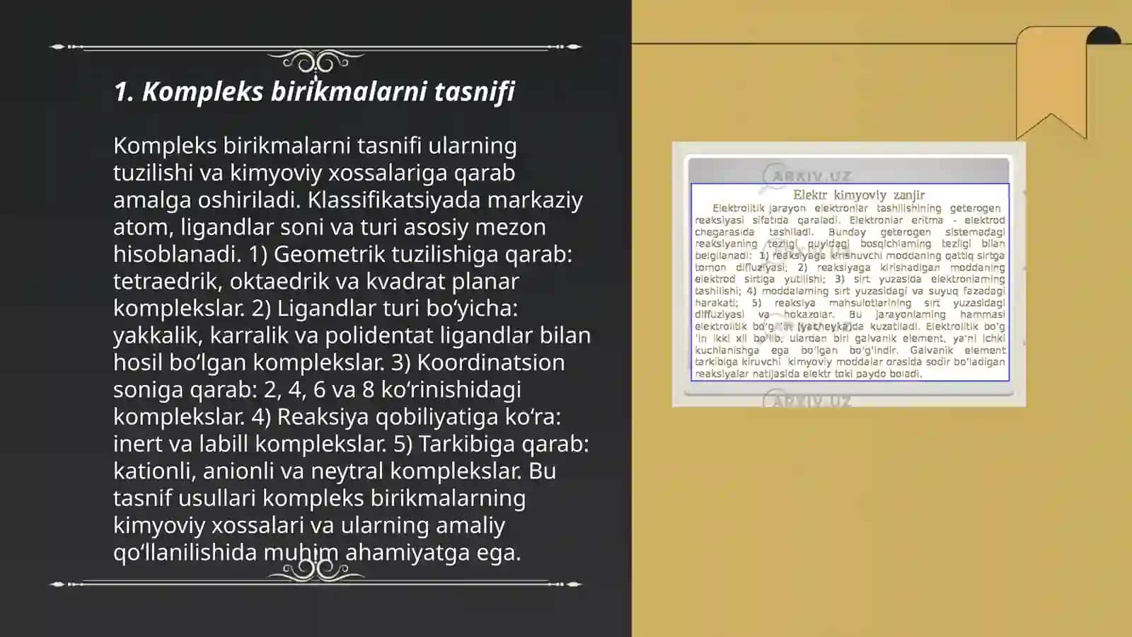 Kompleks birikmalar.Anionlar ularning aralashmasi analizi. Quruq tuz analizi 3