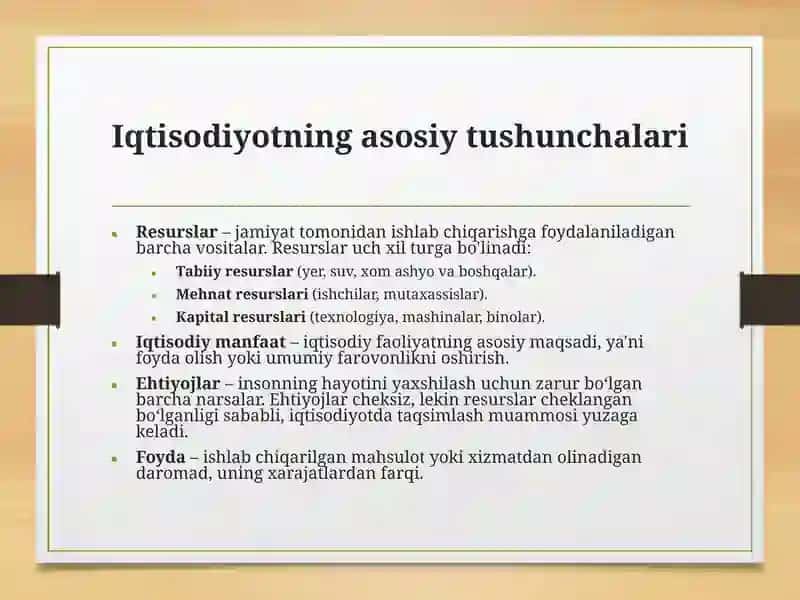 Iqtisodiy bilim asoslari o'qitish metodi 3