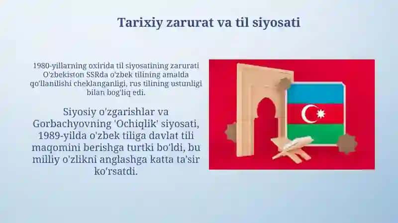 O'zbek tiliga davlat tili maqomi berilishi 3