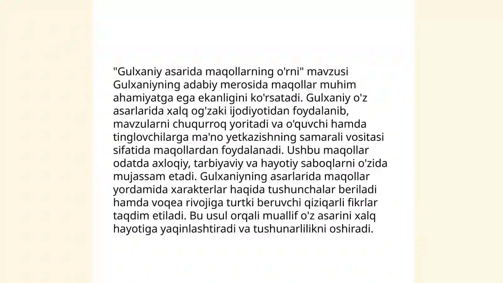 "Gulxaniy Zarbulmasal" asarida maqollar tavsifi 3
