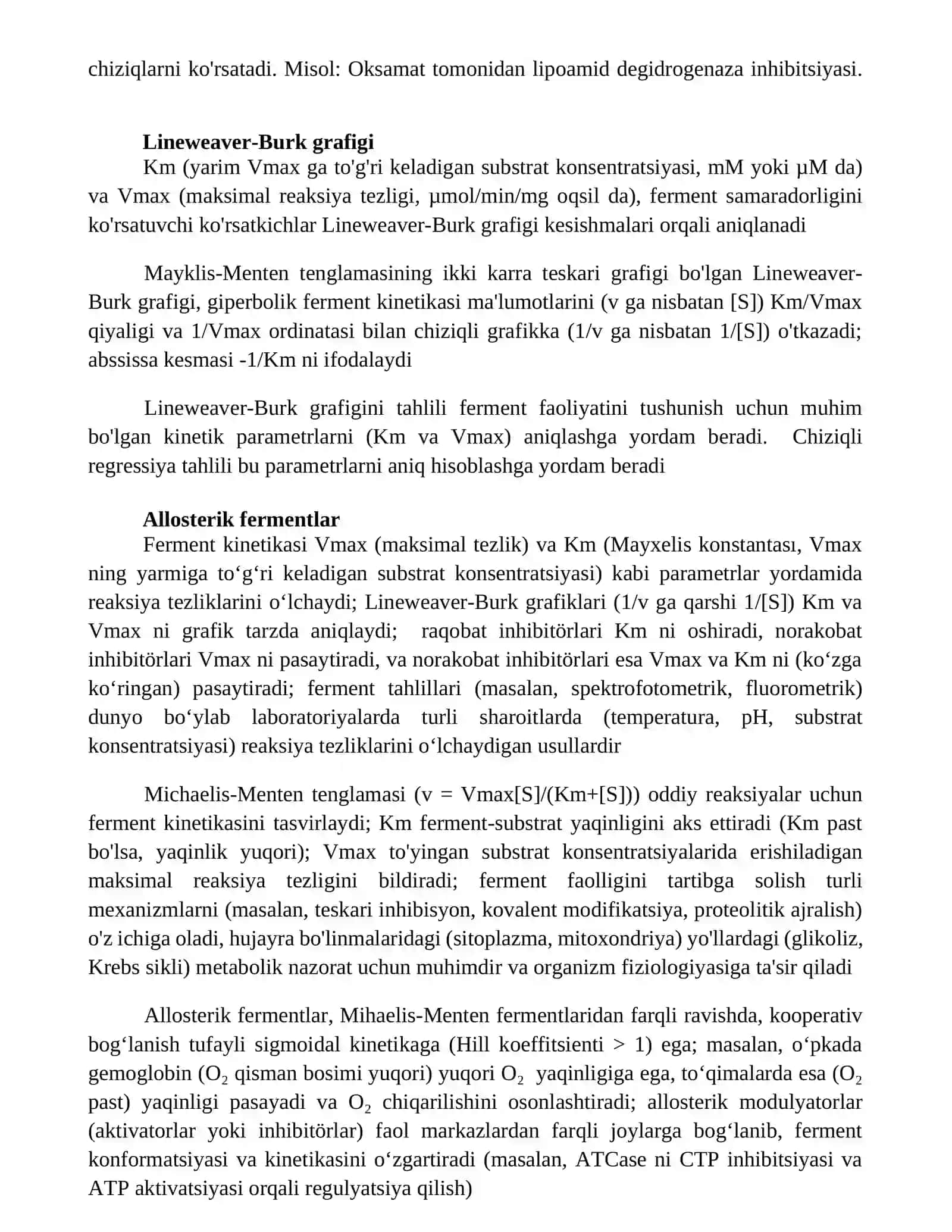 Oddiy fermentativ jarayonlar kinetikasi 3