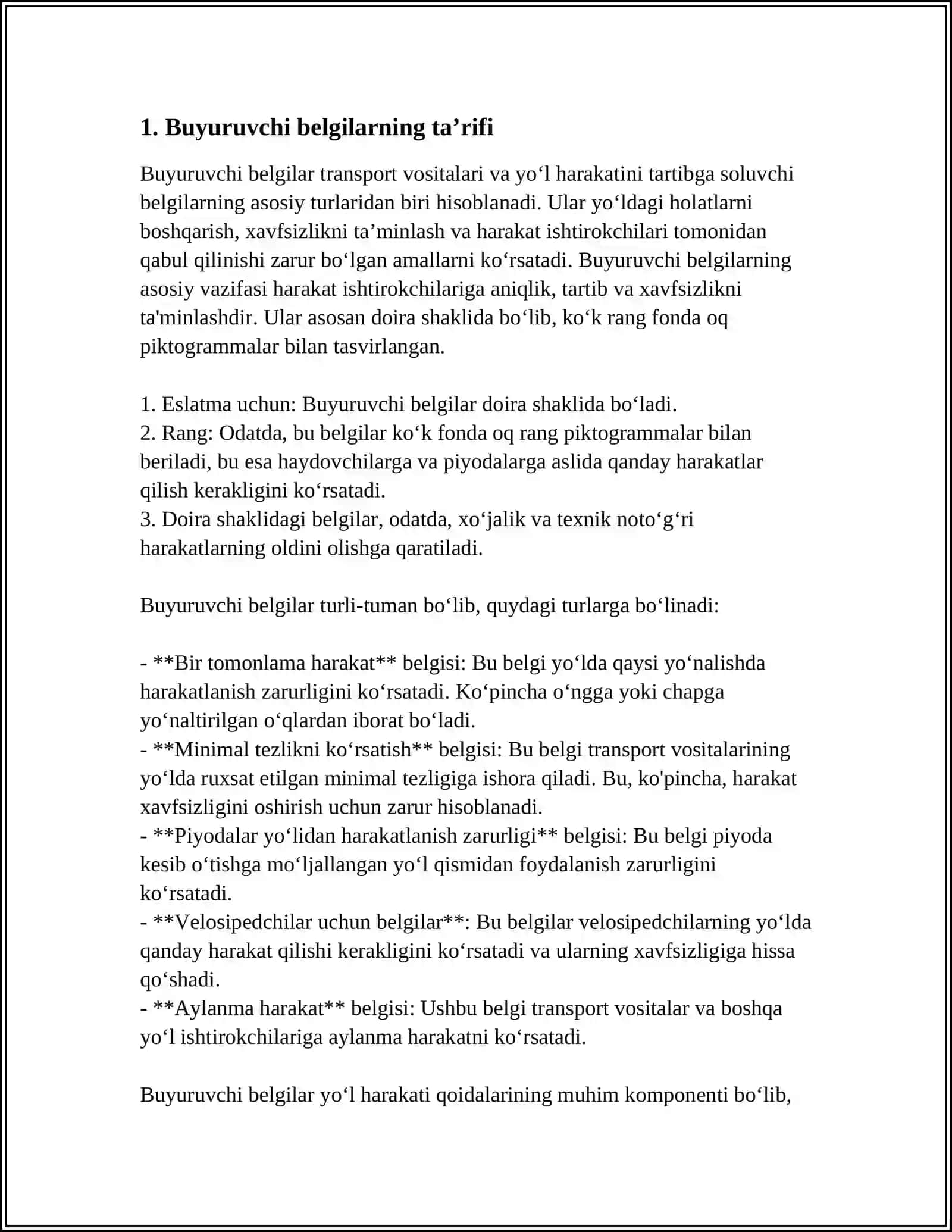 BUYURUVCHI BELGILAR 3