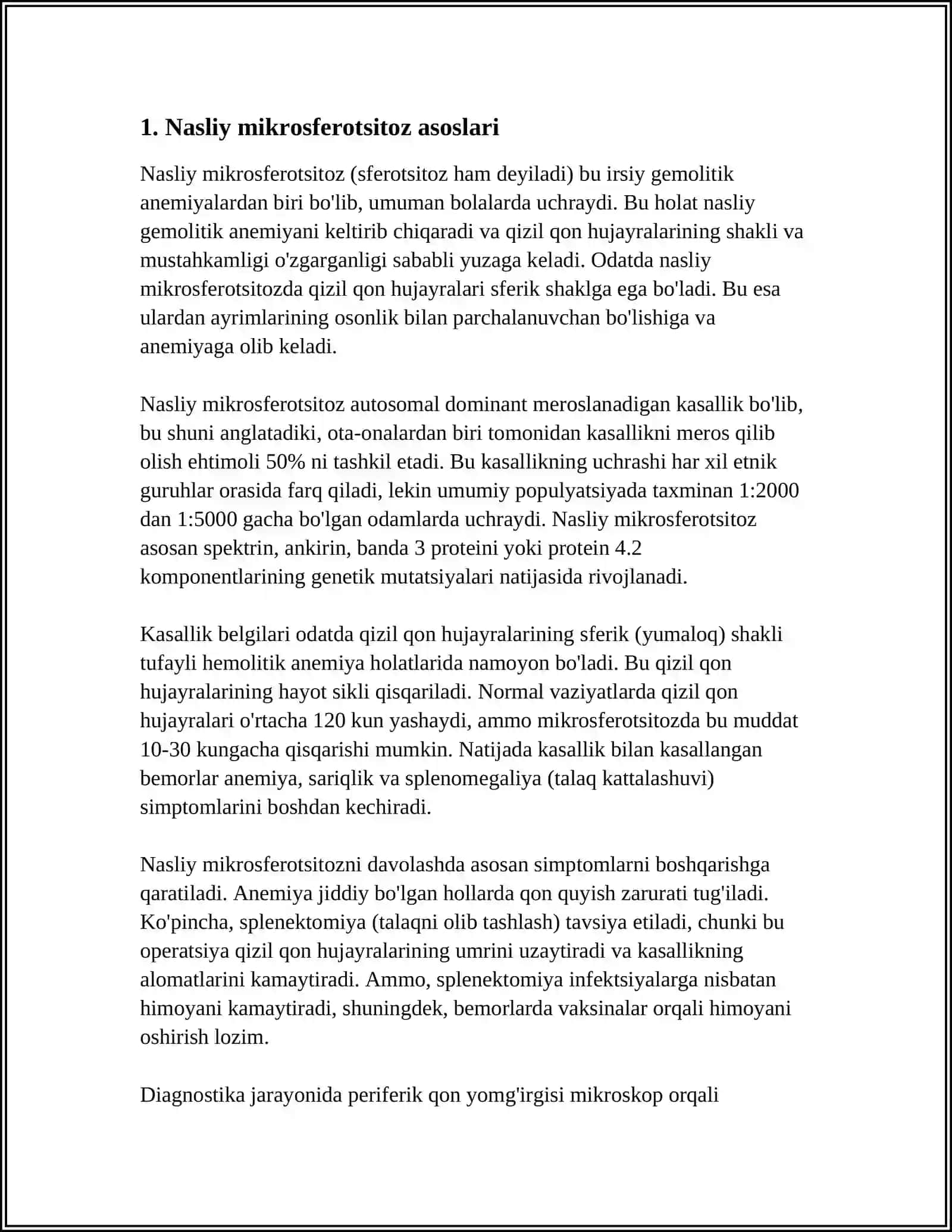 NASLIY MIKROSFEROTSITOZ, G-6-FDG DEFITSIT ANEMIYA LABARATOR DIAGNOSTIKASI 3