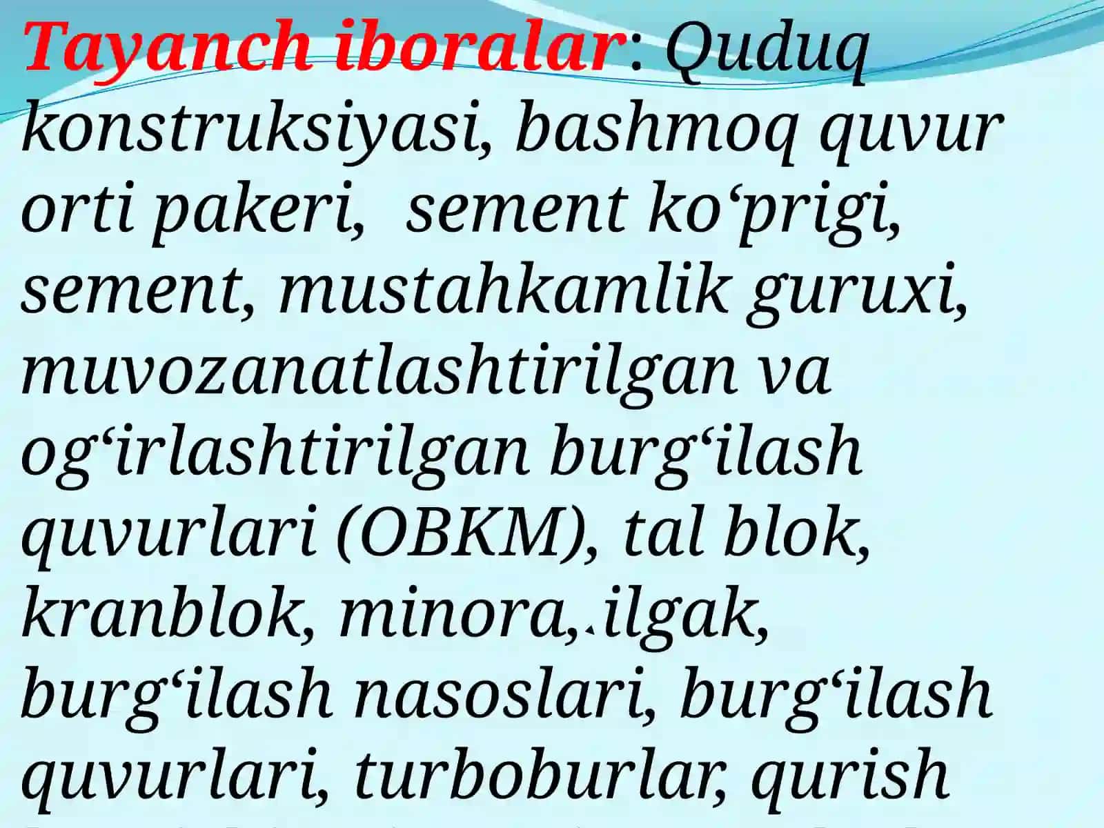 Neft va gaz quduqlariningjihozlari 3
