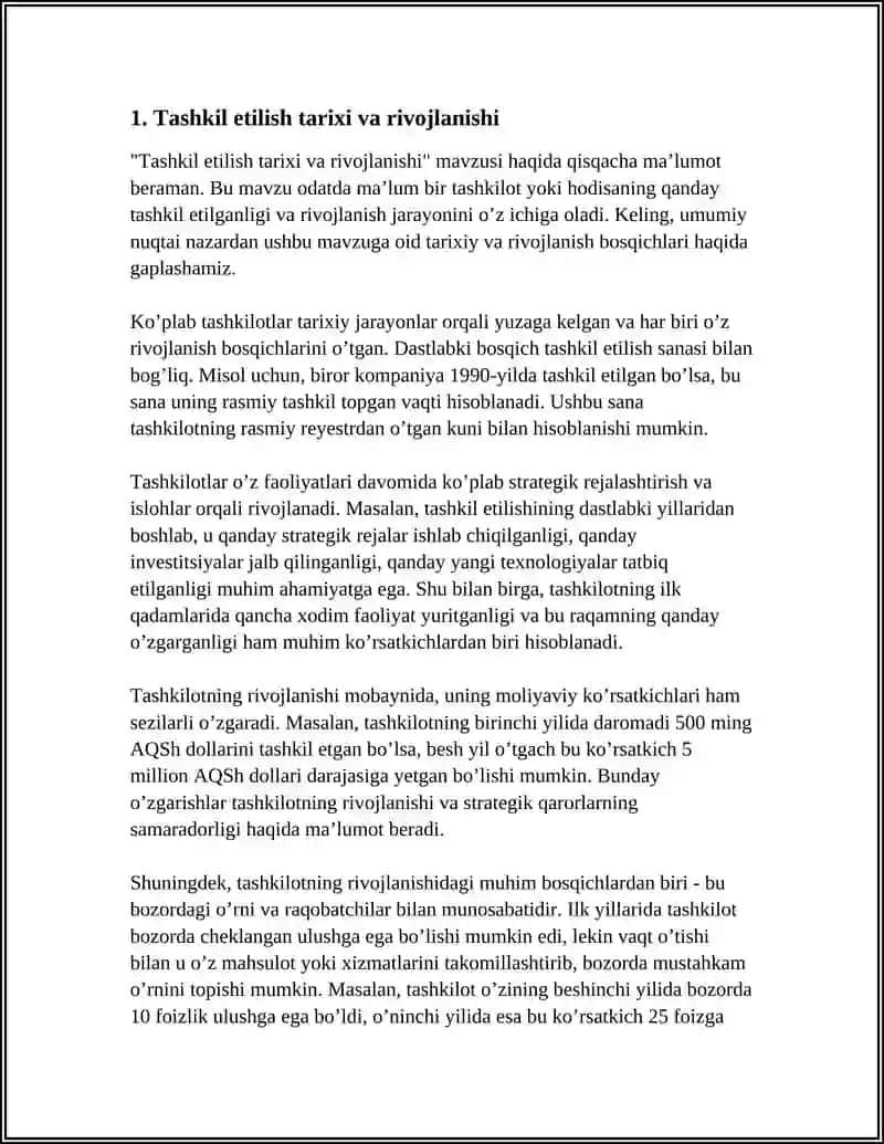 Tashkil etilish tarixi va rivojlanishi 3