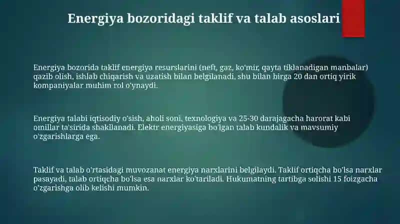 Energiya bozorida talab va taklif 3