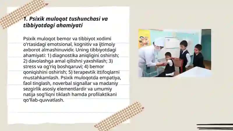 Tibbiyotda bemorlar bilan psixik muloqotning ahamiyati 3