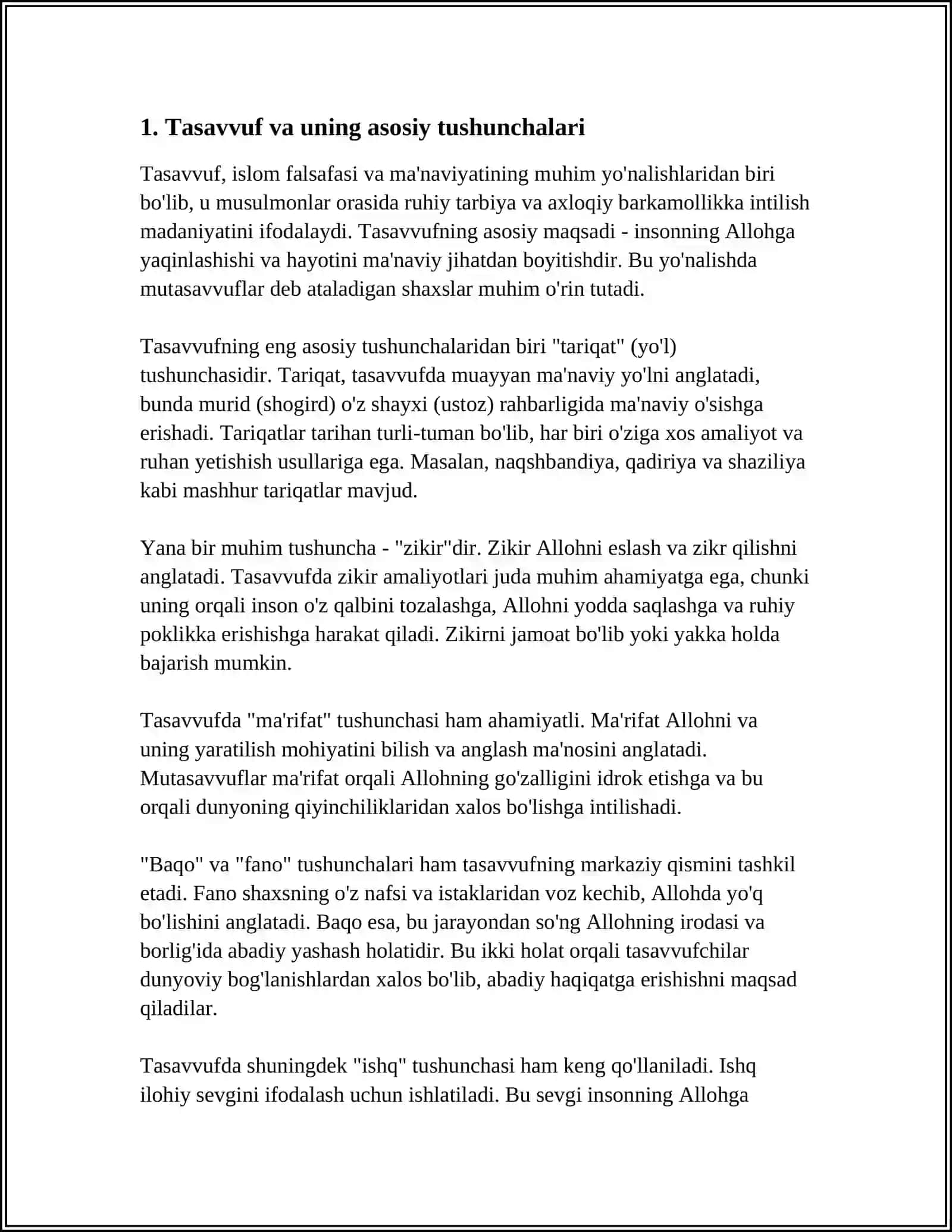 TASAVVUF TARIQATI VA XOZIRGI ZAMON 3