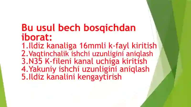 Ildiz kanalini kengaytirish 3