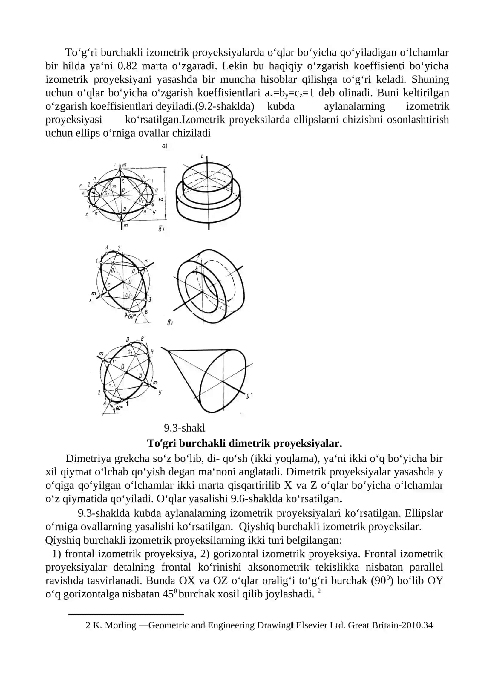 To’g’ri burchakli aksonometrik proyeksiyalarni aniqlash 3