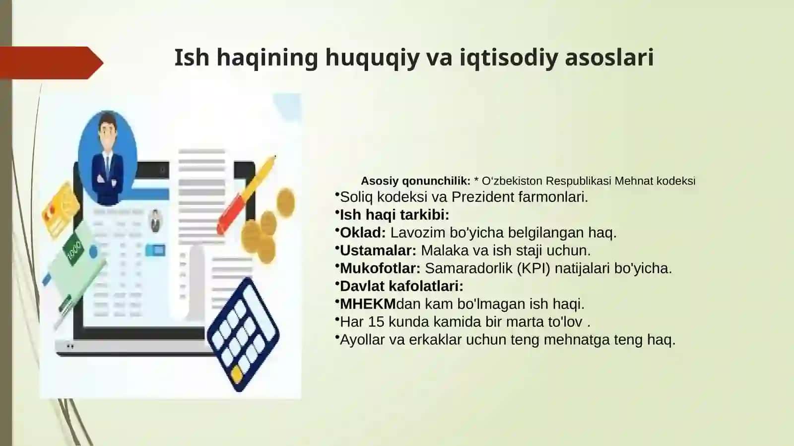 Mehnat va ish haqi hisobi 3