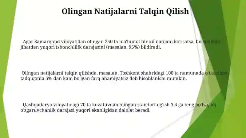 Modifikatsion òzgaruvchanlikni statistik usulda òrganish oid masala va mashqlar tuzish 3