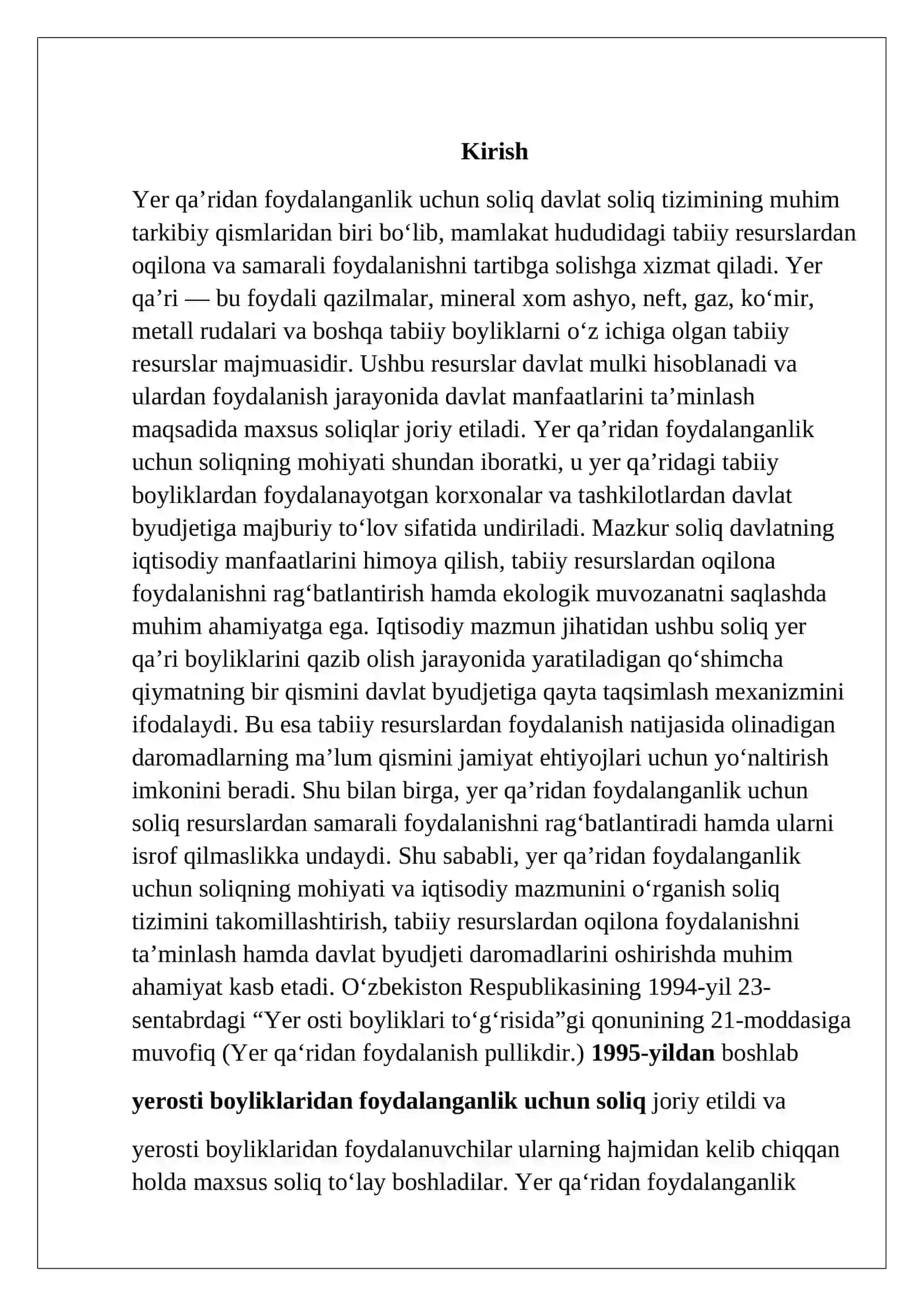 Yer qa’ridan foydalanganlik uchun soliq 3