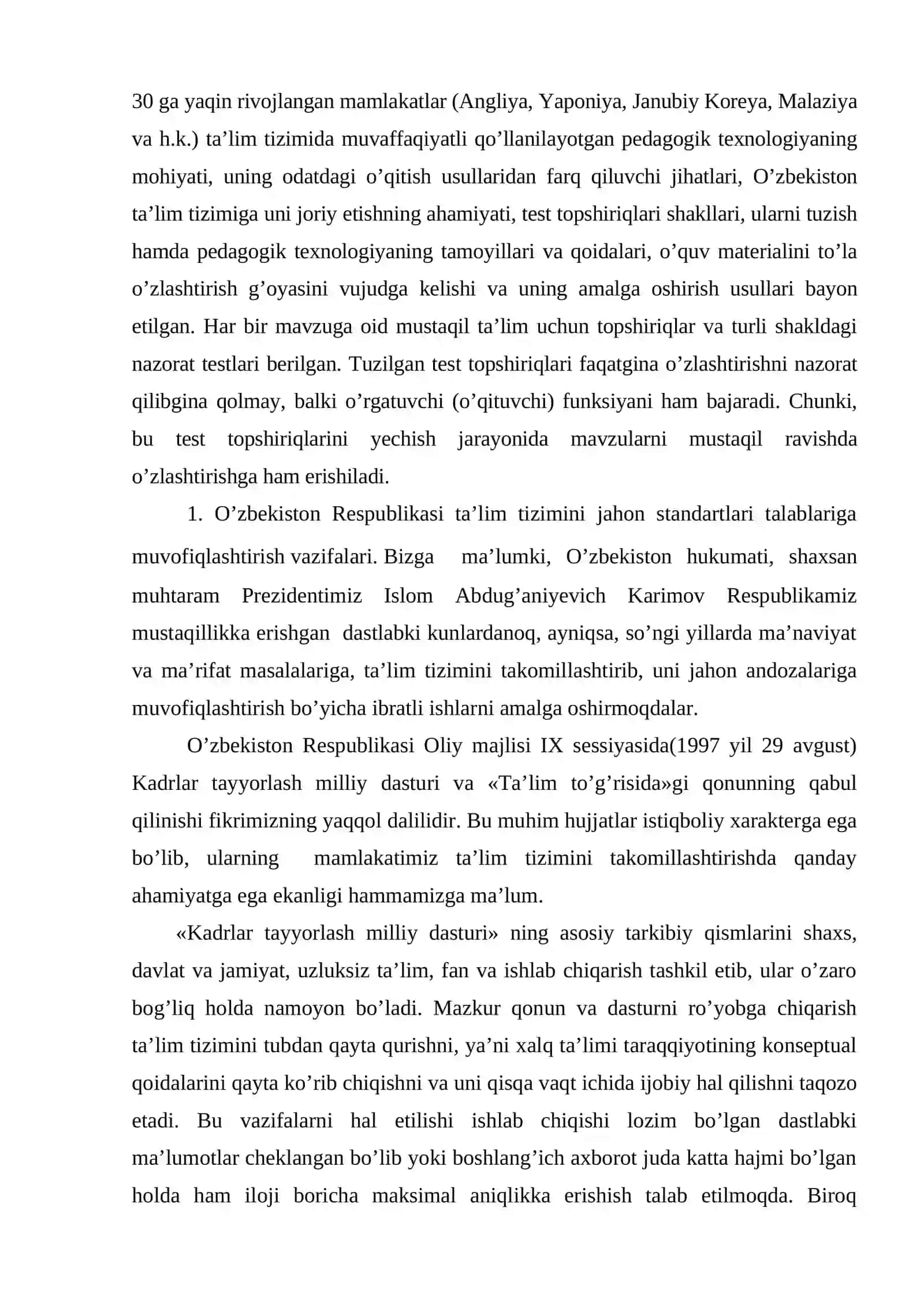 O’zbekiston Respublikasi Kadrlar tayyorlash milliy dasturi 3