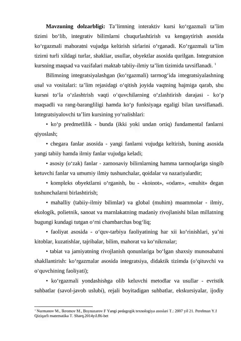 Matematikadan integrativ o‘qitish samaradorligini oshirish omili sifatida 3