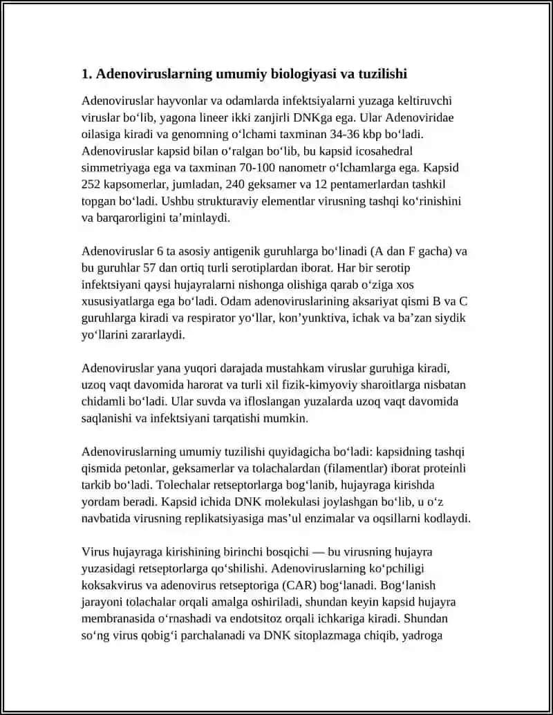 ADENOVIRUSLAR. RESPIRATOR VA ICHAK INFEKSIYALARDAGI PRNI 3