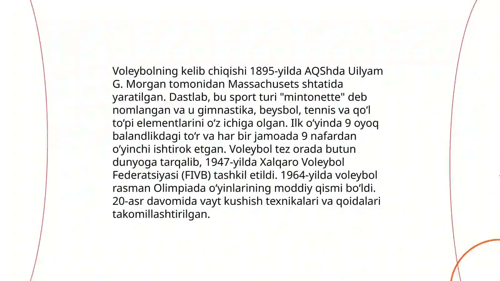 Voleybol o‘yinning paydo bo‘lishi va rivojlanish tarixi 3
