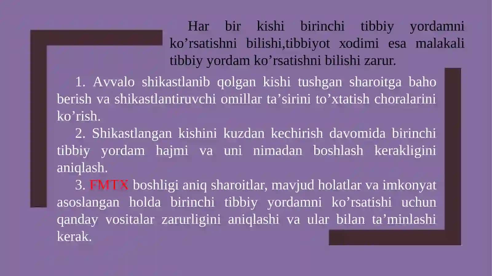 Shikastlangan o‘choqlarda tibbiy yordamni tashkil qilish 3