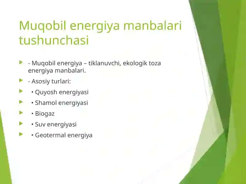 Qishloq va suv xo‘jaligida muqobil energiya manbalaridan foydalanish 3