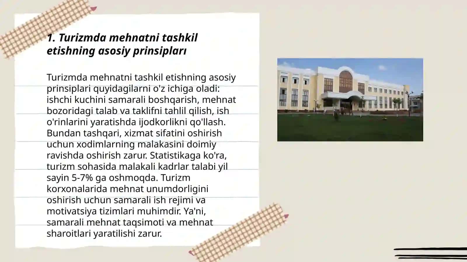 Turizmda mehnatni tashkil etishning asosiy prinsipları 3