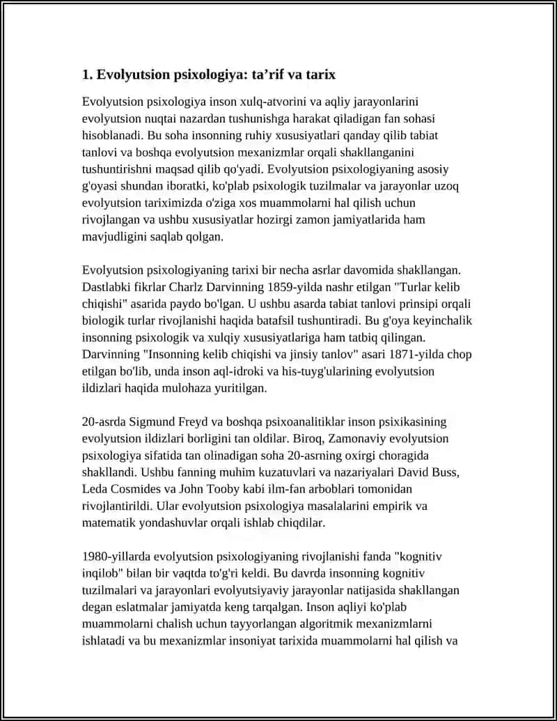 EVOLYUTSION PSIXOLOGIYAGA KIRISH 3