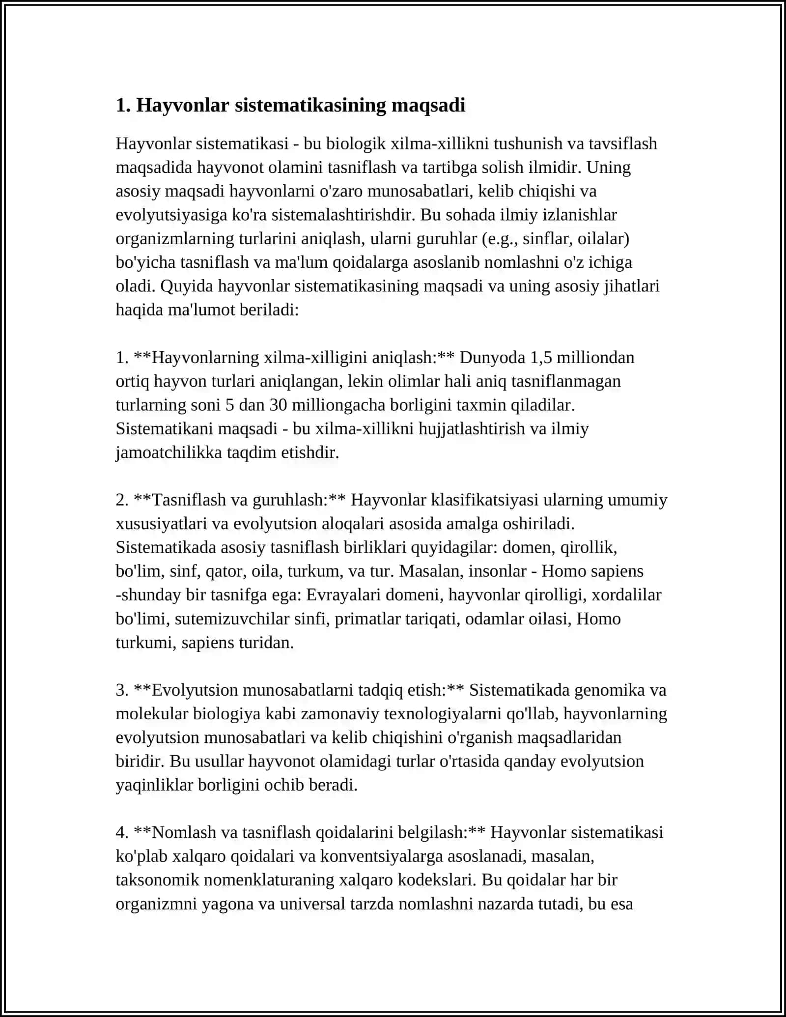 Hayvonlar Sistematikasi 3