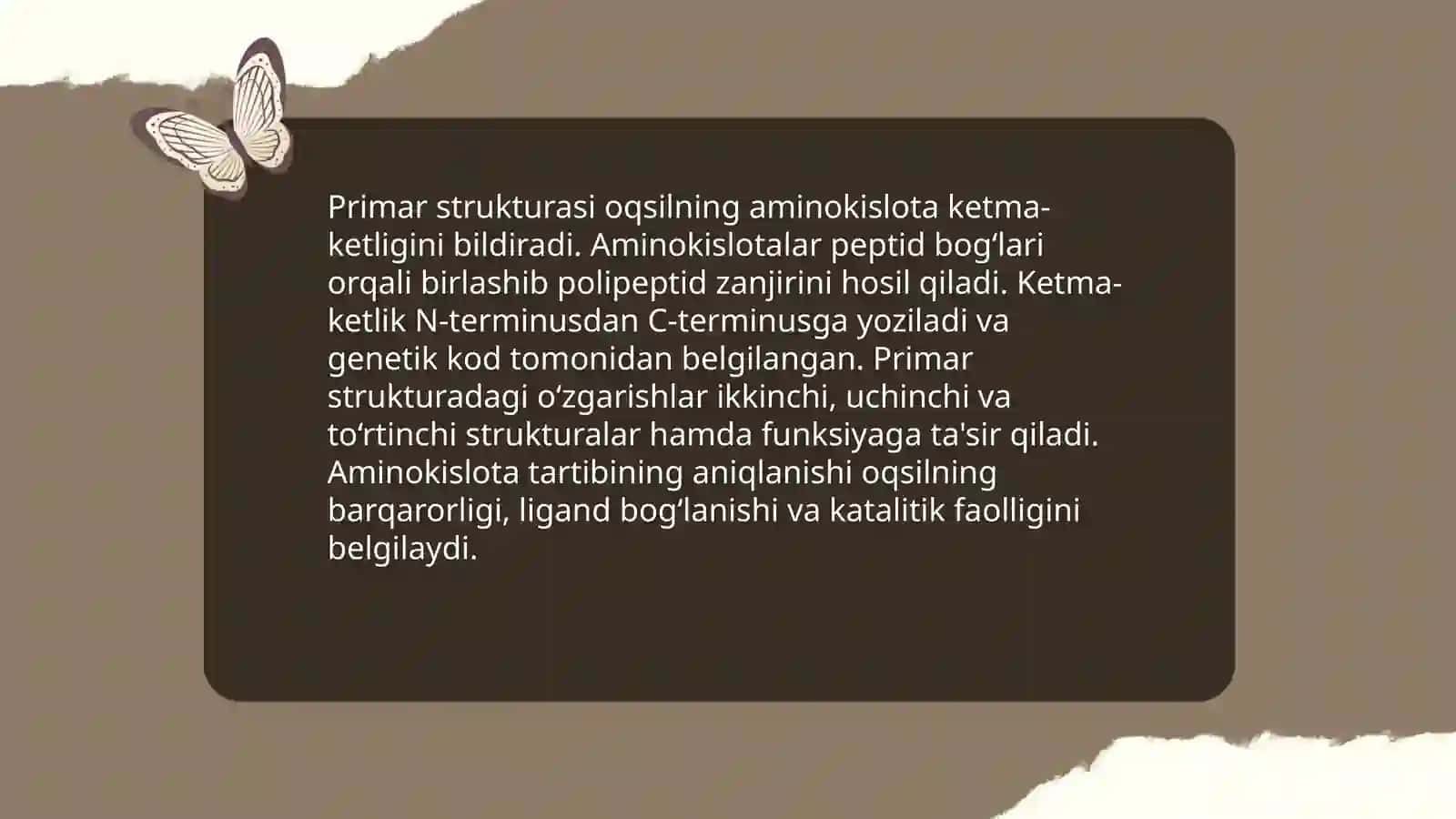 Oqsil molekulalarining strukturlari 3
