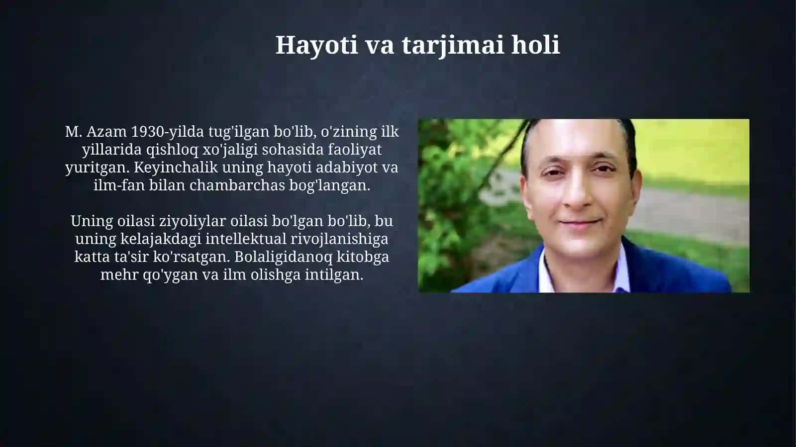 M. A'zamning ijodi va faoliyati 3