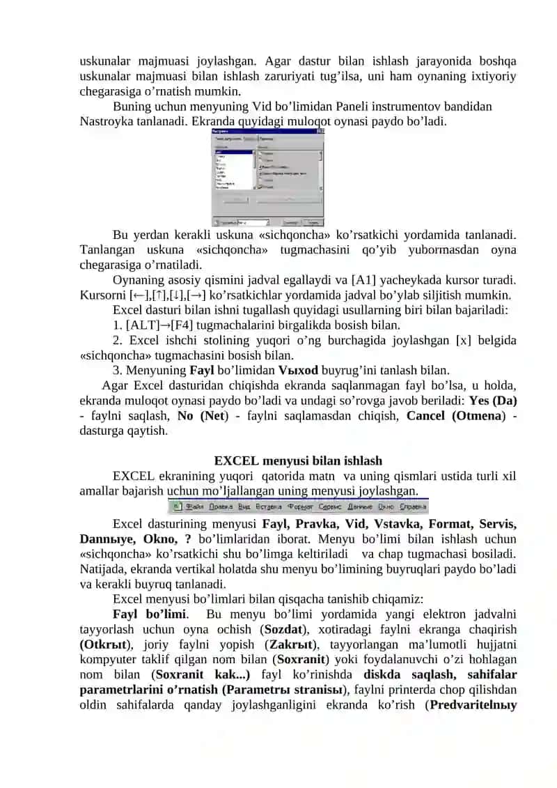 Jadval Muxarrirlarini Ishlatish 3